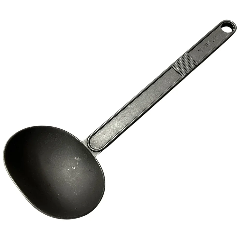 Vintage T-Fal Black Plastic Ladle Soup‎ Serving Kitchen Utensil Made in Canada